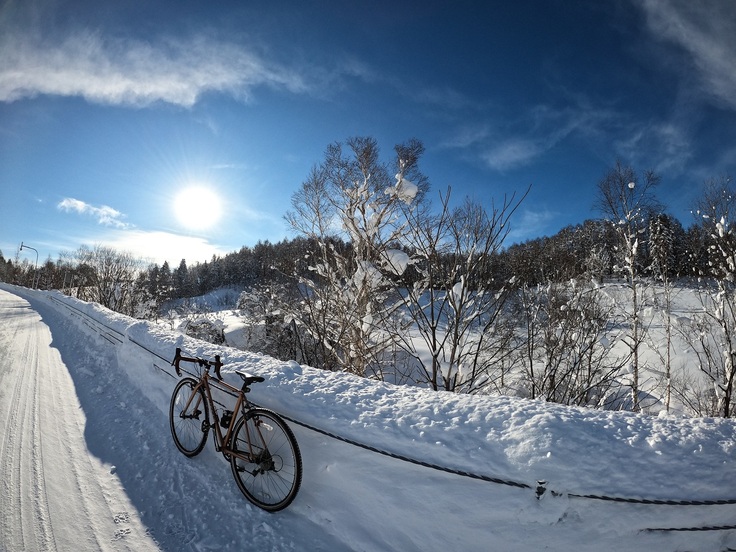 名寄の冬のサイクリング