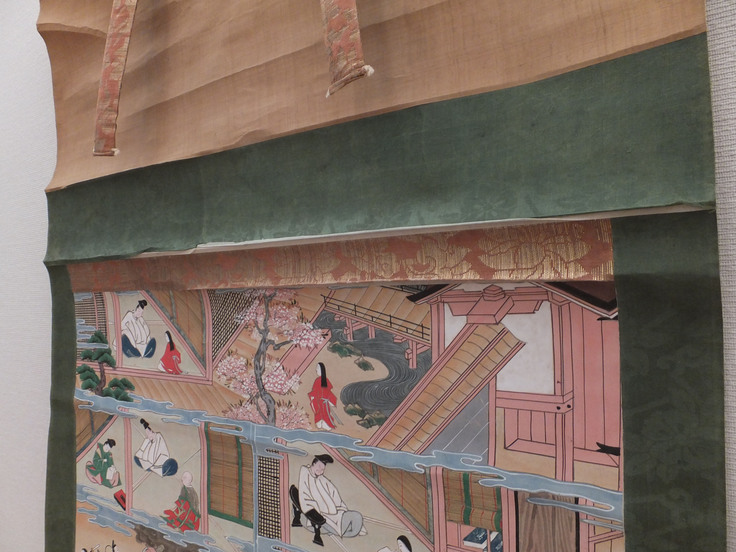 掛軸の表装が剥がれかけている箇所①