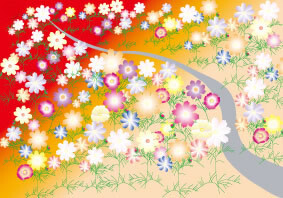 隆子さんの絵（コスモス）