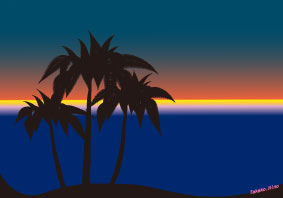 隆子さんの絵（夜の海）