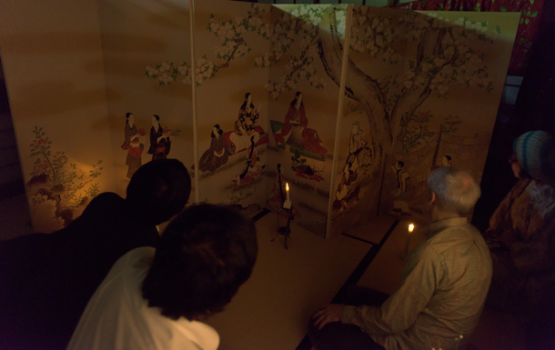 右隻完成、鑑賞会の風景