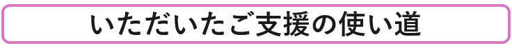 ▼いただいたご支援の使い道