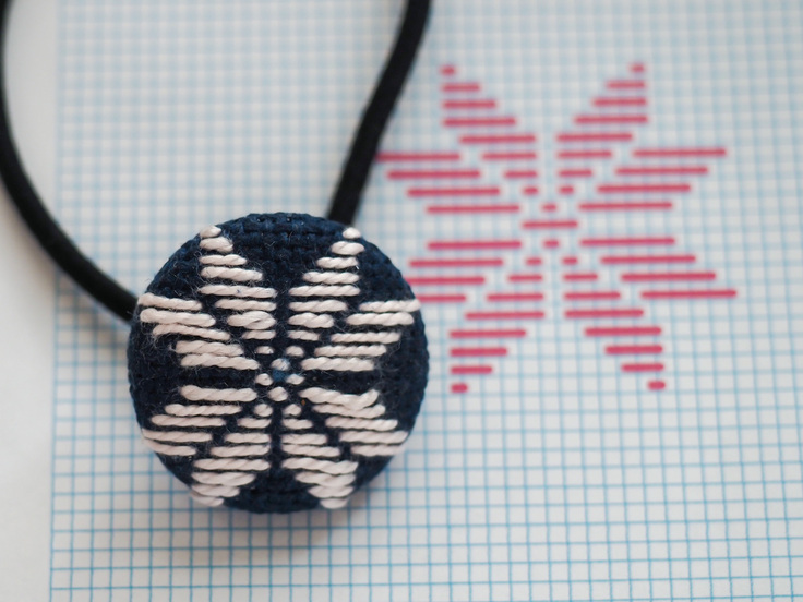 こぎん刺しのヘアゴム