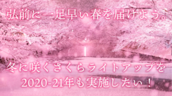 「冬に咲くさくらライトアップ」は弘前を応援！一足早く春を届けたい！ のトップ画像