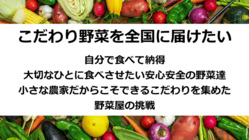生産背景に想いを寄せた野菜を全国へ販売したい のトップ画像