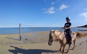 ☆アクティビティで応援A　ソロビーチ乗馬体験（約40分）8,000円