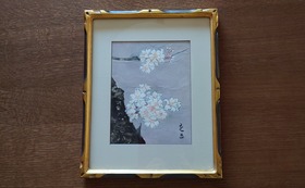 高木基惠作 　「桜」　岩絵具