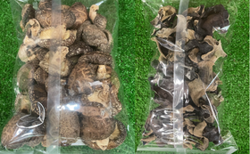 乾燥キノコ５袋セット（岡山県産　原木椎茸２と菌床キクラゲ３）