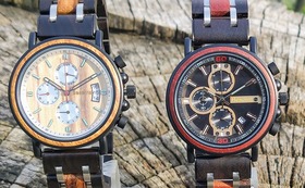 ◆２本購入で早割45%OFF◆【Besoins】オリジナルケース付木製腕時計 各色2個（ご希望のカラーを選択してください