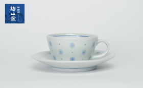 「梅山窯」紅茶碗皿set（水玉）