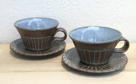 花紋コーヒー碗皿セット